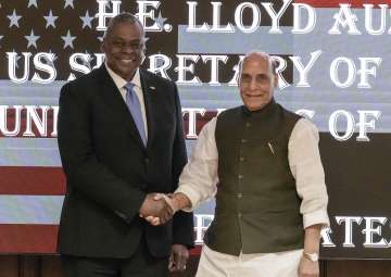 US Defence Secretary Lloyd Austin, Rajnath Singh