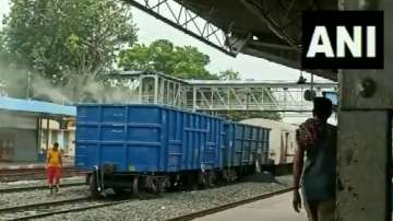 Goods train catches fire in Balasore