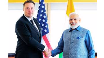 Tesla CEO Elon Musk meets Indian PM Narendra Modi in New York.