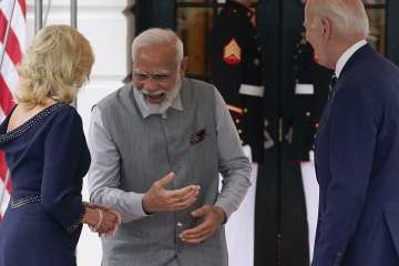 PM Modi received a warm welcome from President Joe Biden and First Lady Jill Biden