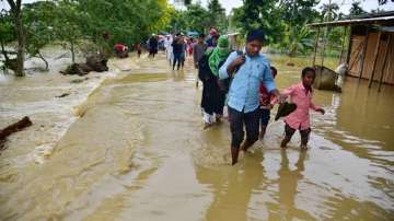 The flood situation in Assam has affected over 4 lakh people in the state.