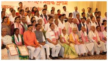 Himanta Biswa Sarma with Loktantra Senanis from Assam.