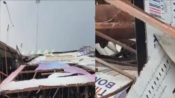 The Board of Atal Bihari Vajpayee Stadium collapsed due to wind strong