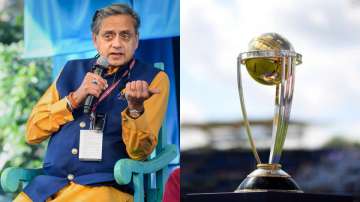 Shashi Tharoor and World Cup Trophy