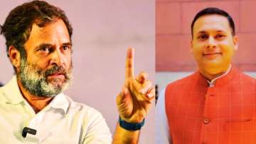 Congress leader Rahul Gandhi (L) and BJP IT Cell chief Amit Malviya