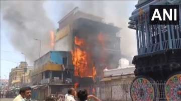 Tirupati commercial building catches fire.