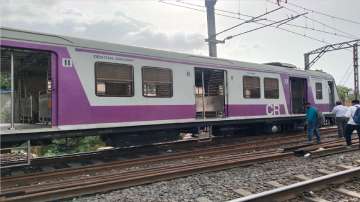 A rake of EMU train derails
