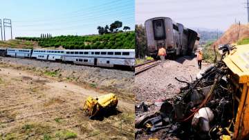  An Amtrak train carrying nearly 200 passengers struck a county water truck and derailed in Southern California