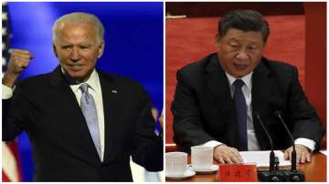 US president Joe Biden (left) and Chinese president Xi Jinping (right) 