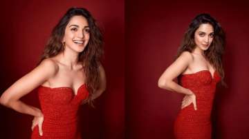Kiara Advani flaunts her curves in a red bustier dress; husband Sidharth Malhotra is simping