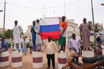 Protesters came out in support of President Bazoum 
