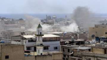 Smoke rises from the Ain al-Hilweh camp in Lebanon