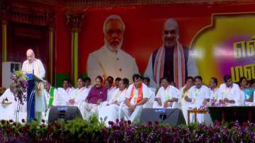 Shah slams DMK government at the BJP rally