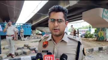 Gurugram DCP Nitish Aggrawal speaks to the media on the prevailing situation