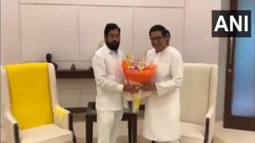 Maharashtra Navnirman Sena Chief Raj Thackeray meets CM Eknath Shinde at his residence.