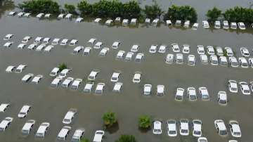 Several cars were submerged in Greater Noida's Ecotech 3