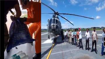  IAF's helicopters dropped food items and water bottles in the flood-hit areas
