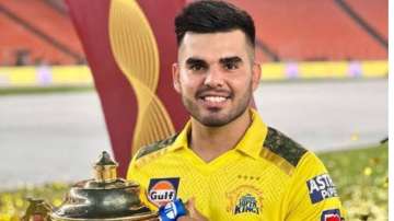Nishant Sindhu with IPL 2023 trophy in May