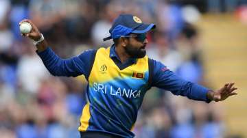Lahiru Thirimanne during the ICC World Cup 2019 game against New Zealand