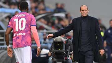 Juventus manager Massimiliano Allegri during a Serie A match between US Sassuolo and Juventus in March 2022/23