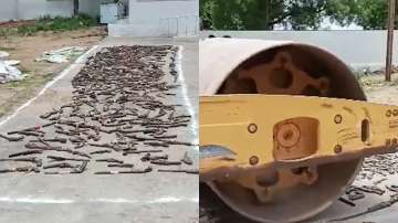 Madhya Pradesh: Police bulldozed confiscated illegal arms in Datia district | VIDEO 