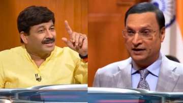 Manoj Tiwari with Rajat Sharma