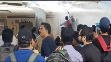 Mumbai Local train fire, Local train pantograph catches fire, local train passengers evacuated safel