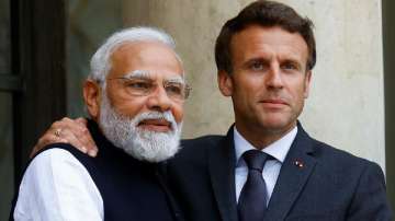 PM Modi with French President Emmanuel Macron