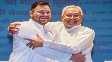 Bihar CM Nitish Kumar with his Deputy Tejashwi Yadav