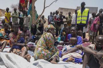 Thousands of people have fled Sudan due to the ongoing conflict