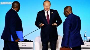 Russian President Vladimir Putin with African leaders during Russia-Africa Summit.