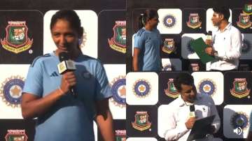 Indian captain Harmanpreet Kaur corrected the presenter after his big blunder