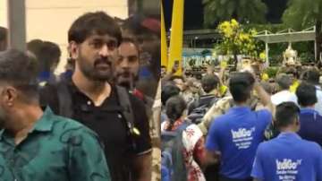 MS Dhoni received a hero's welcome as he arrived in Chennai ahead of the trailer launch of his maiden production