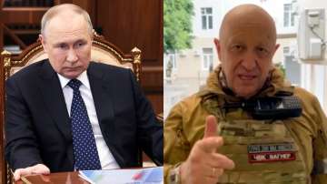Russian President Vladimir Putin and Yevgeny Prigozhin (Right), the owner of the Wagner Group military company.
