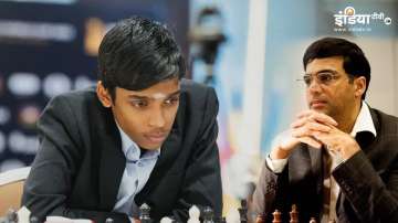 R Praggnanadhaa during the FIDE World Cup 2023 final 
