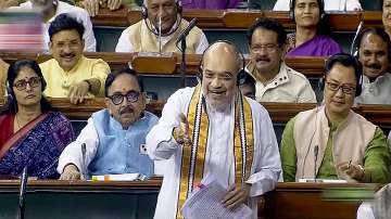 Union Home Minister Amit Shah during discussion on Delhi Services Bill in Lok Sabha 