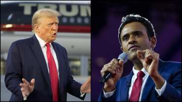 Former US President Donald Trump and his Republican rival Vivek Ramaswamy