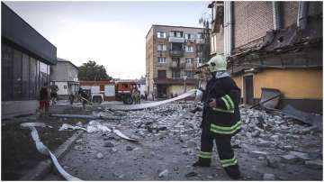 Rescue work in Pokrovsk, Donetsk region in Ukraine