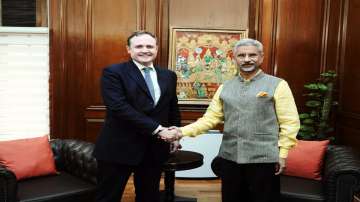 EAM S Jaishankar with UK Minister of State Tom Tugendhat
