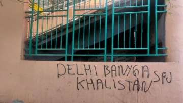 Pro-Khalistan slogans on Delhi metro station walls