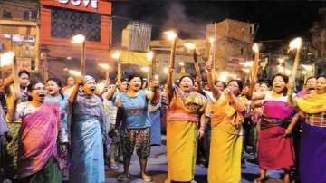 Women hold torch rallies in Imphal