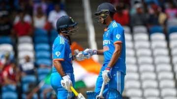 Ishan Kishan and Shubman Gill batting together in the 3rd ODI vs West Indies