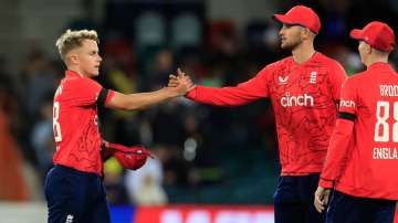 Alex Hales and Sam Curran during during T20I series against Australia in October 2022