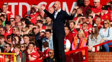 Manchester United managed Erik ten Hag against Fulham in an EPL game on May 28, 2023