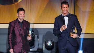Lionel Messi and Cristiano Ronaldo during Ballon d'Or 2015