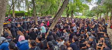 Women from the Zo-Kuki community stage a protest demanding separate administration for Tribals of Manipur, in Churachandpur.