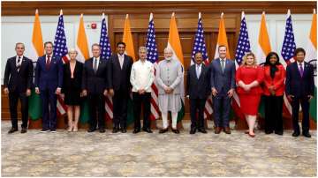 PM Modi, EAM Jaishankar with the US delegation on Wednesday.