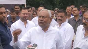 Bihar Chief Minister Nitish Kumar addresses media