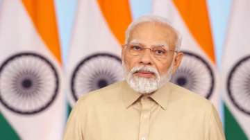 Prime Minister Narendra Modi addresses G20 health leaders' meeting via video conferencing in Gujarat. 