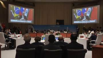 Russian President Vladimir Putin at the 15th BRICS summit via video conference.